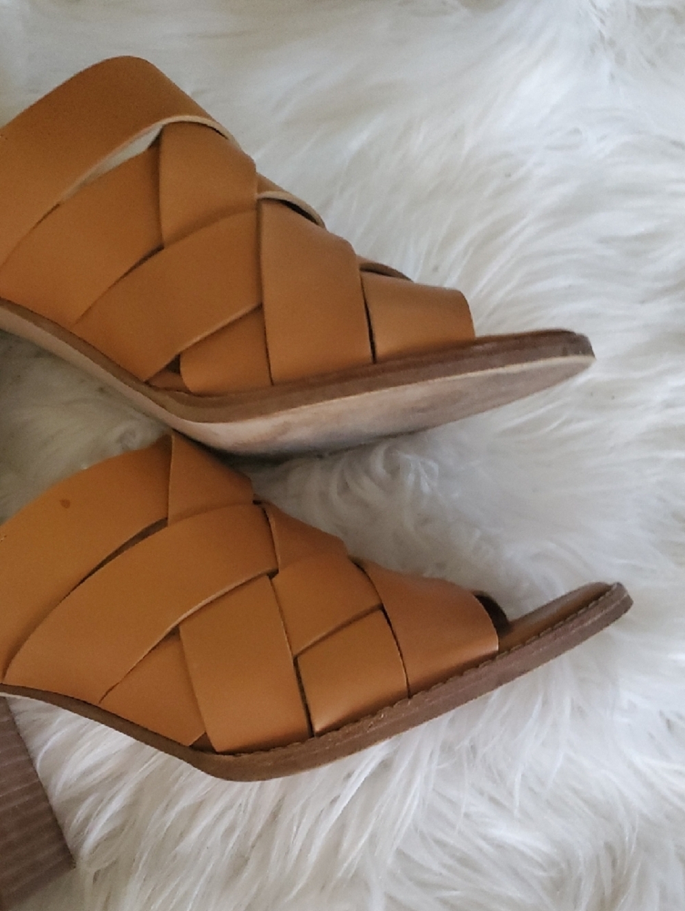 Madewell Camel/Tan Woven Leather Slingback Sandals - Picture 7 of 15